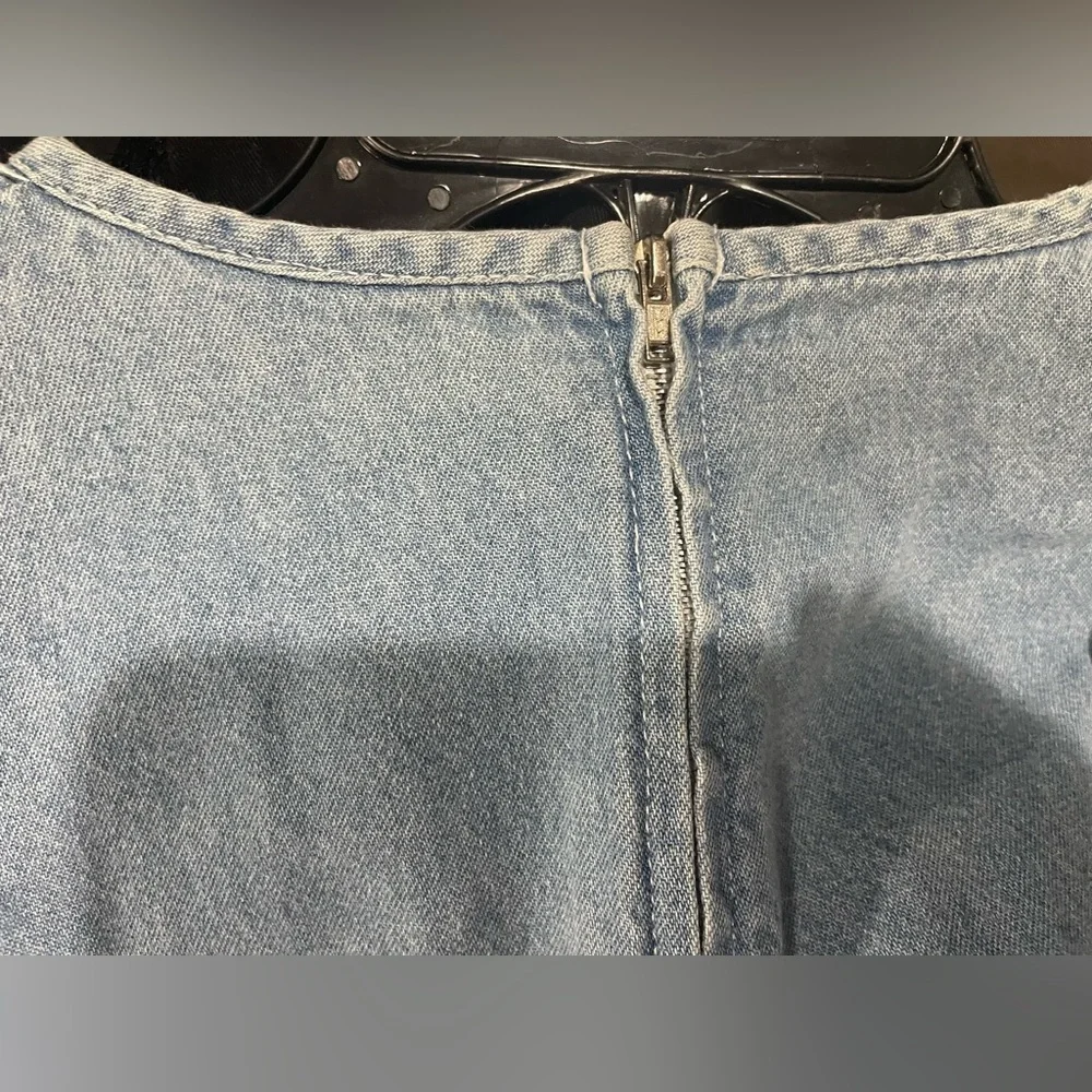 Vintage Studio Ease Brand Sz-6 Denim Shortsleeve Romper - Picture 3 of 7